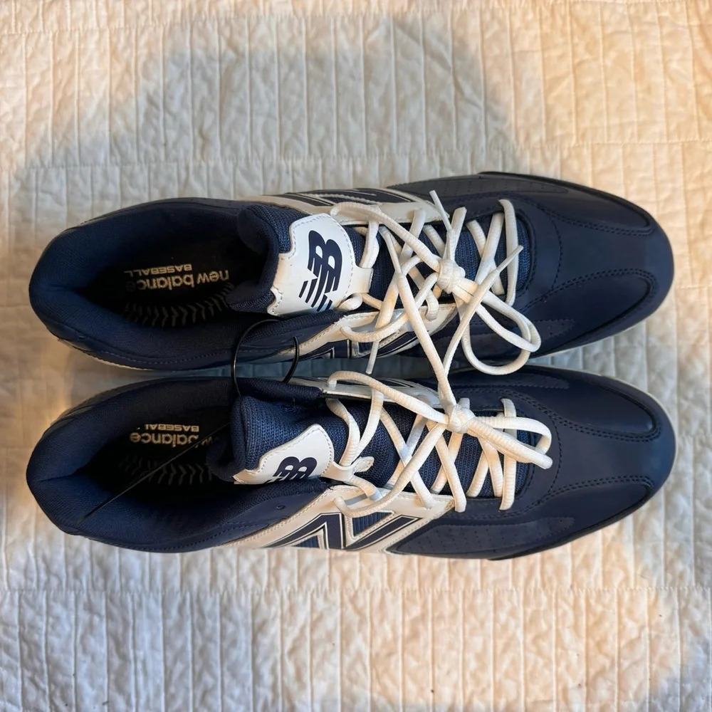 New Balance Men’s 4040 Low Metal Baseball Cleat Blue White Sz 16 - Picture 6 of 9